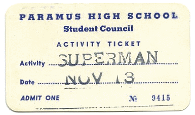 Superman Ticket -Nov. 1971